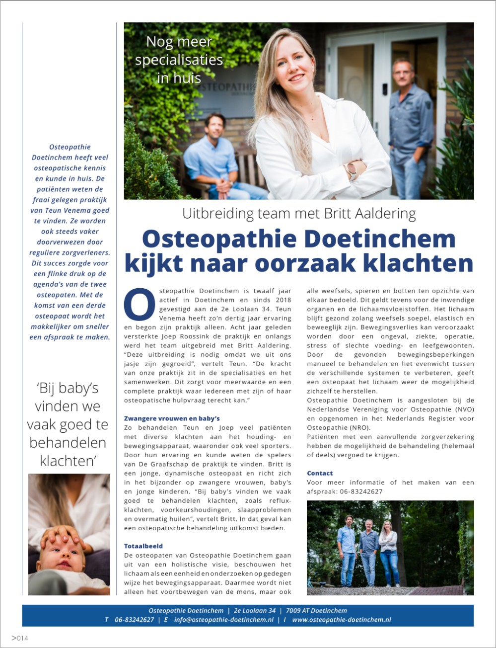 Artikel over Osteopathie Doetinchem in MIJN magazine